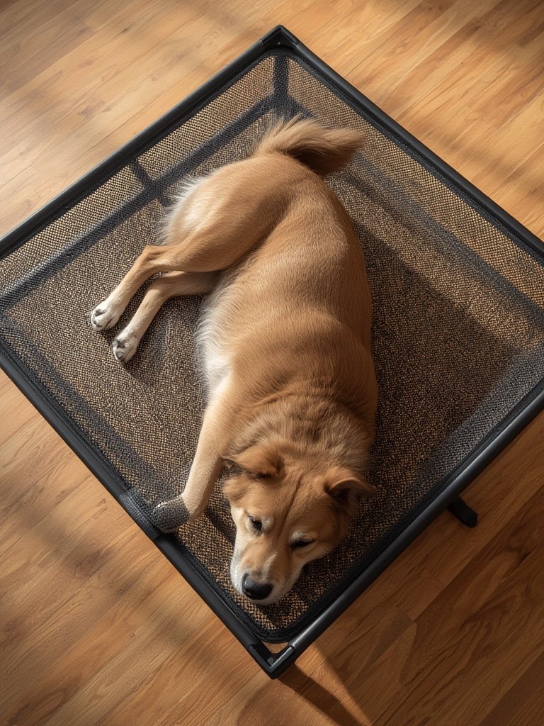 elevated dog in action