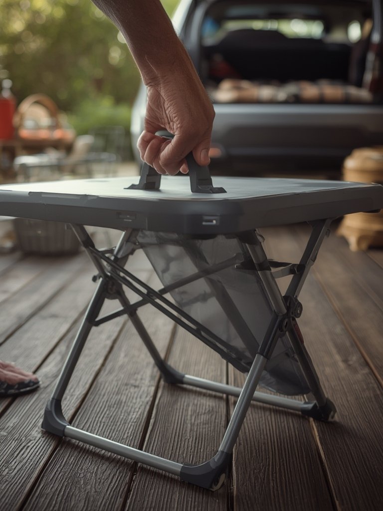 folding table in action